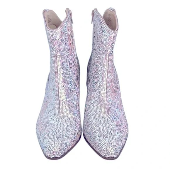 Women's New Sparkling Rhinestone Shayne Western style ankle boot WOMENS size 8.5 - Picture 10 of 13